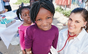 African children receiving vaccinations