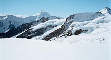 Snowy mountains in Switzerland.